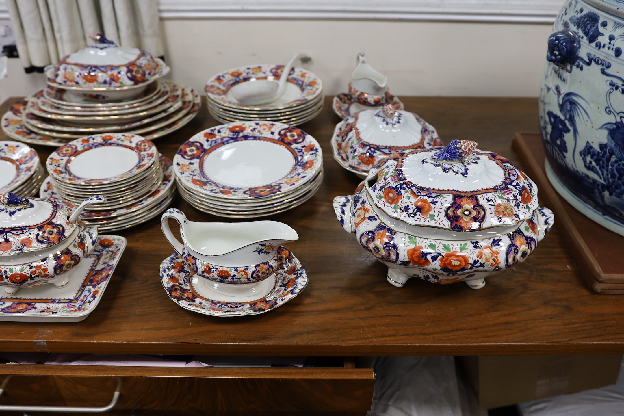 A Booths Imari-pattern dinner service